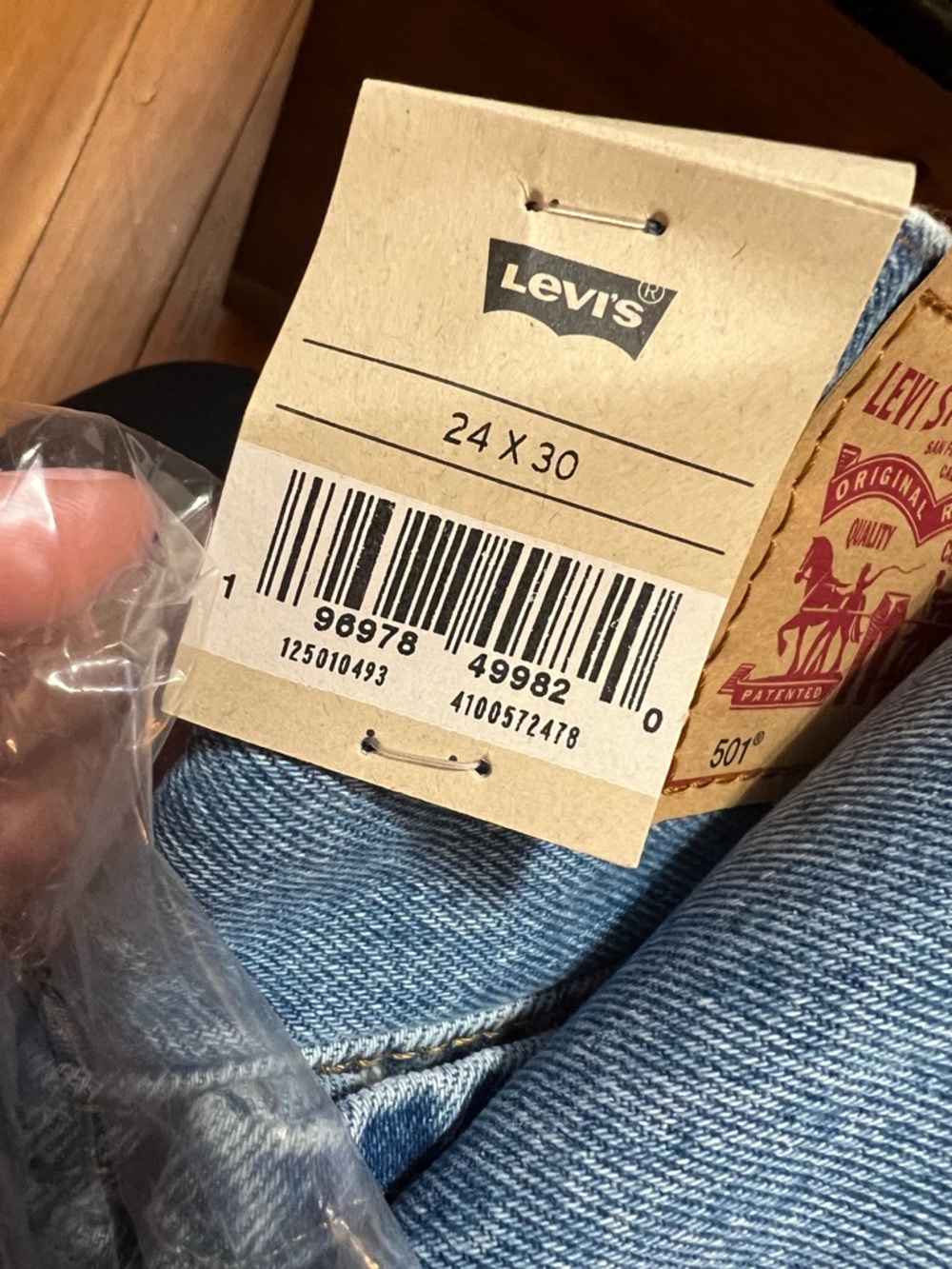 Levi's 501 Original Light Blue Slim Straight Jeans - Picture 2 of 2